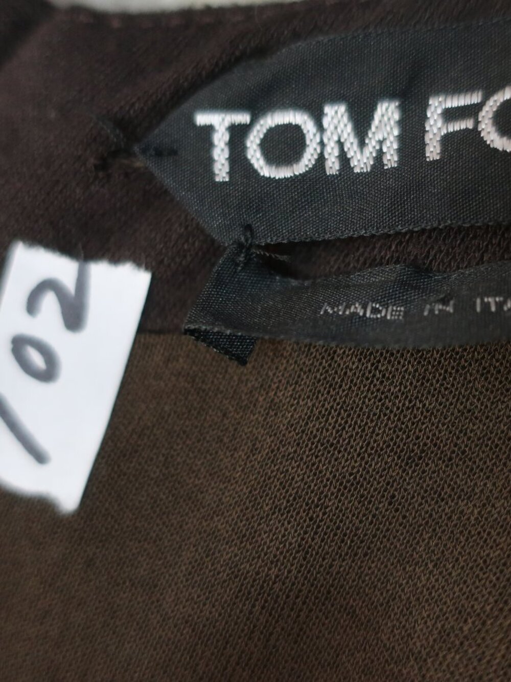 Womens Tom Ford Dark Brown (Item-102) Viscose Wool Ruched Cocktail Dress 40 US/6 - Picture 9 of 16